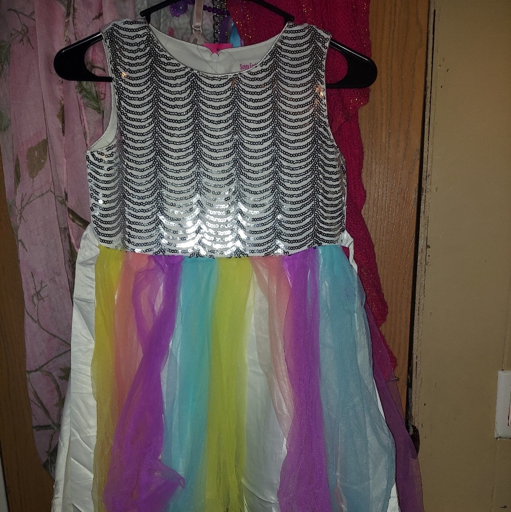 Girls sequin/rainbow dress